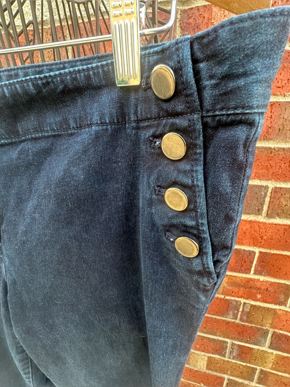 Ann Taylor Jeans Wide-Leg Denim Sailor Style Button Nautical Coastal Academia - Picture 6 of 16